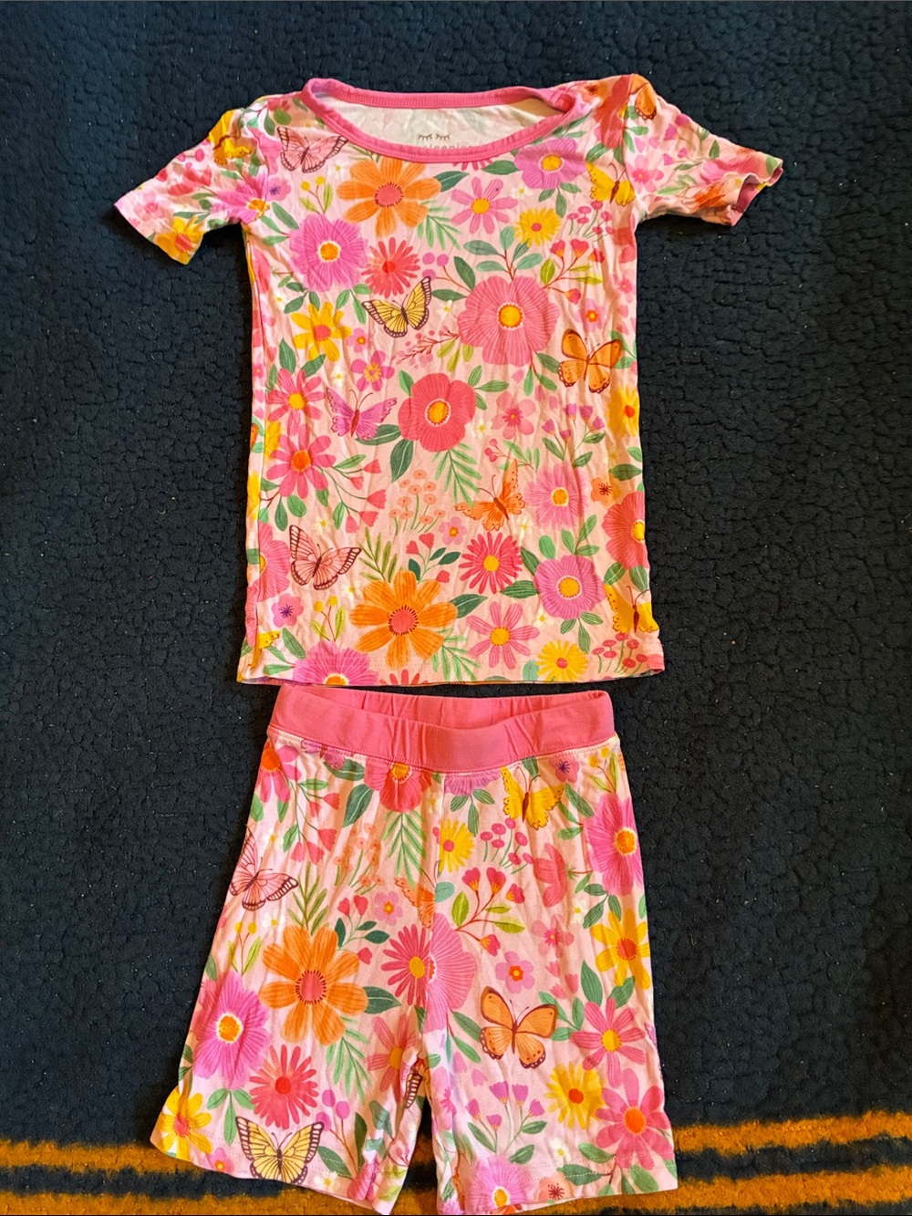 Little Sleepies Pink Floral & Butterfly Short Pajama Set